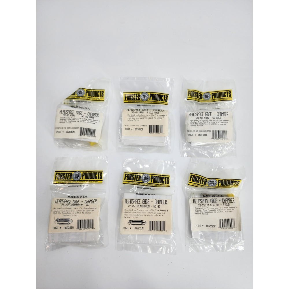Forster Products Headspace Gage Lot 30-40 Krag 22-250 Remington Go No-Go Field
